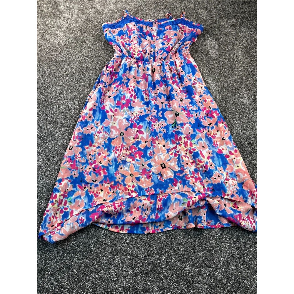 Candies Spring Summer Floral Dress Juniors Blue Size Large